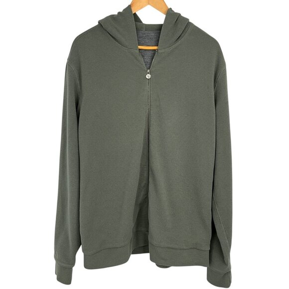 Vuori Performance Waffle Zip Hoodie 2.0 Sage Green Size Large L Sweatshirt - Picture 1 of 9